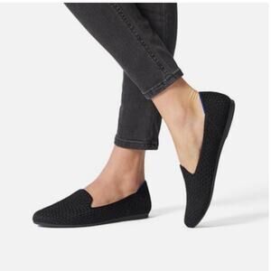 Rothy’s Loafer Black Honeycomb Round Toe Knit Classic Flats Comfy Women's Size 7